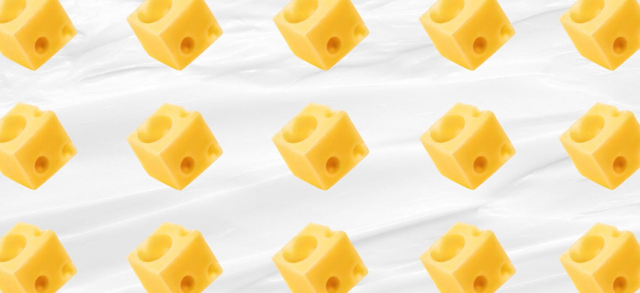 Dairy products on display